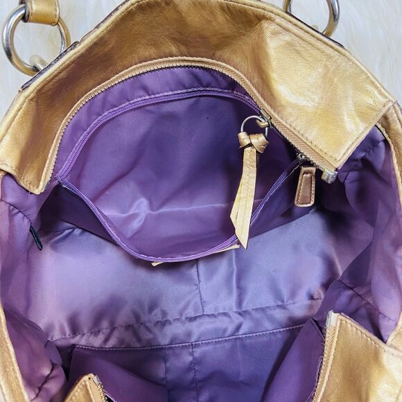 Coach East West Gallery tote bag Metallic Gold Embossed